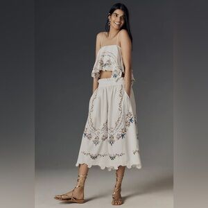 NWT Size M - Anthropologie 100% Cotton Embroidered Culottes (NWT US$ 138)